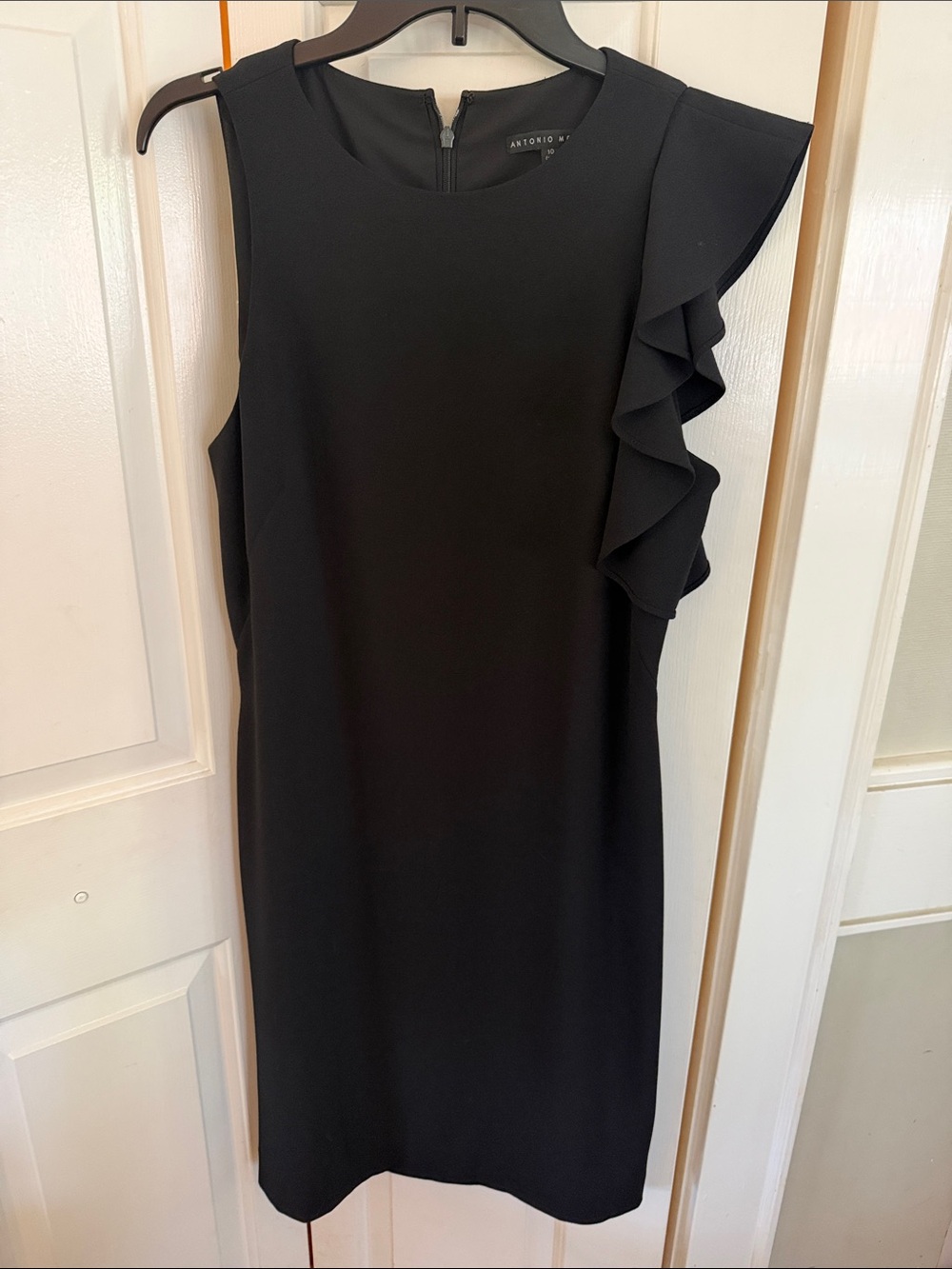 Gently Used Black Antonio Melani Dress with ruffle detail